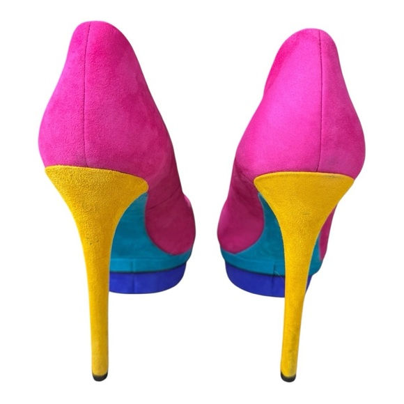 Brian Atwood Colorblock Platform Stiletto Heels Size 8 - Picture 5 of 10